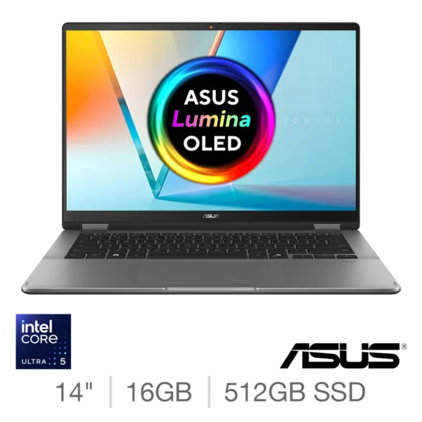 ASUS Vivobook Flip TP3407SA-QL011W Intel Core Ultra 5 16GB RAM 512GB SSD 14-inch OLED Convertible Laptop from Costco UK available for delivery to Nigeria by OrderForMe UK