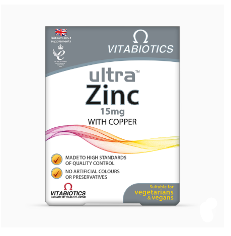 Vitabiotics Ultra Zinc 15mg with Copper 60 Tablets imported from the UK
