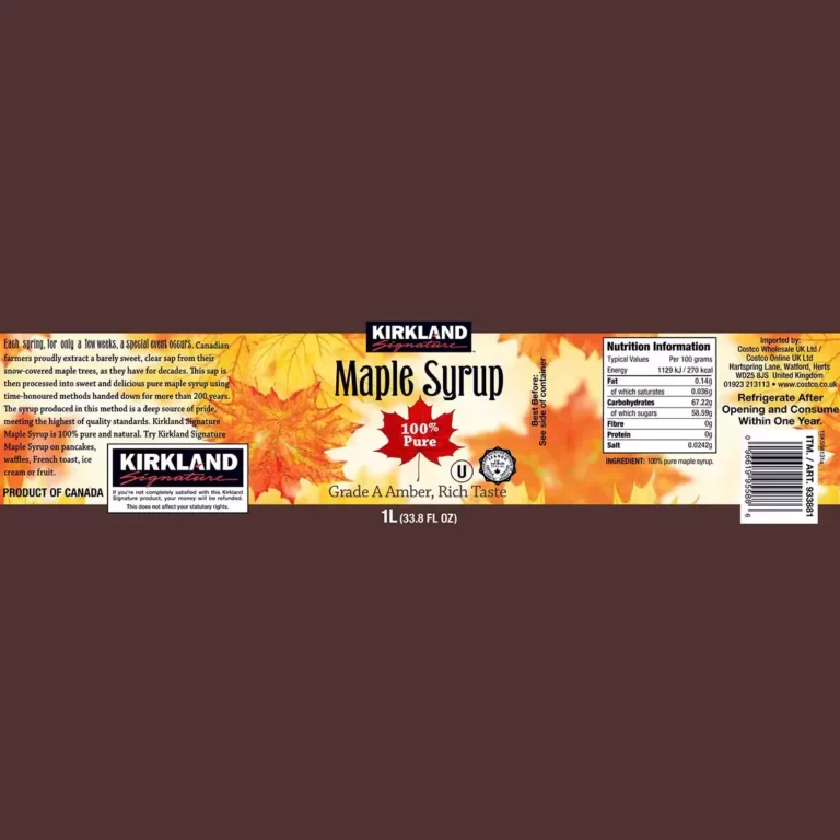Kirkland Signature 100% Pure Grade A Amber Maple Syrup, 1L