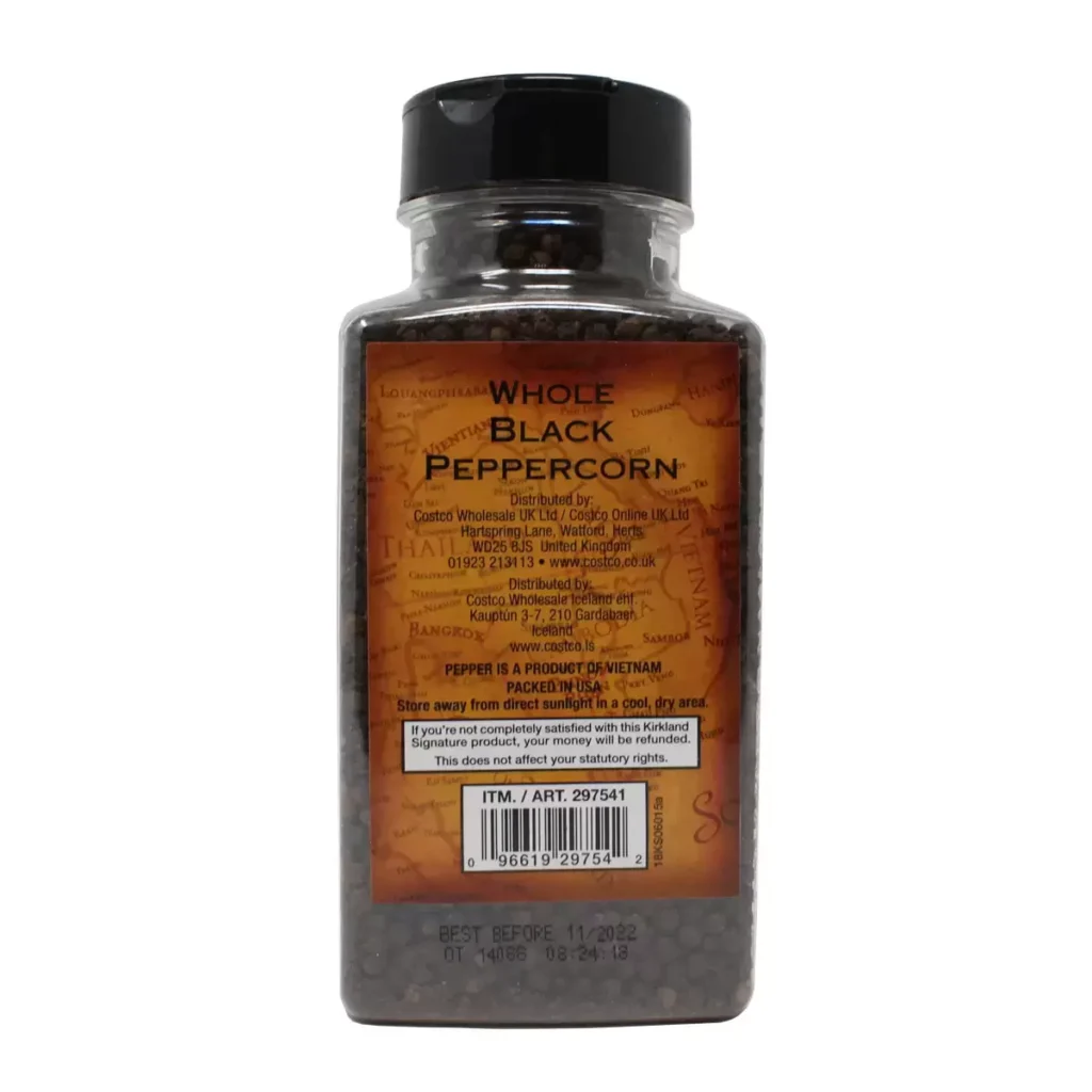 Kirkland Signature Whole Black Peppercorns,