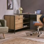 Argos Home Loft Living 2 Drawer Swivel Office Desk in Oak available at Order For Me UK