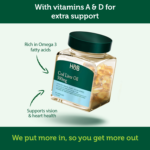 Holland & Barrett Pure Cod Liver Oil 500mg 120 Capsules imported from the UK and delivered to Nigeria by OrderForMe UK