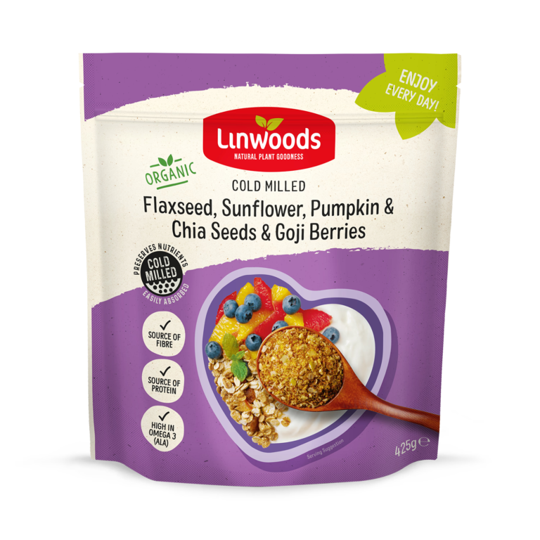 Linwoods Milled Flaxseed Sunflower Pumpkin Chia Seeds with Goji Berries 425g UK superfood blend