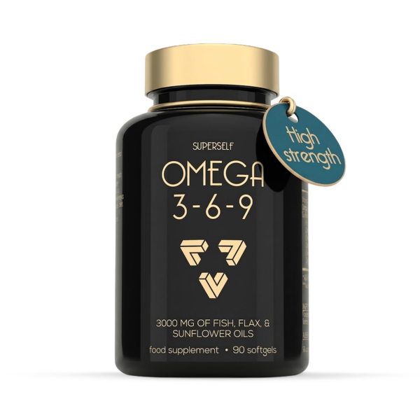 SuperSelf Omega 3-6-9 3000mg 90 Softgels with Premium Fish Oil, Flaxseed & Sunflower Oil imported from the UK and delivered to Nigeria by OrderForMe UK.