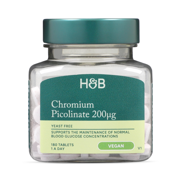 Holland & Barrett Chromium Picolinate 200µg 180 Tablets imported from the UK