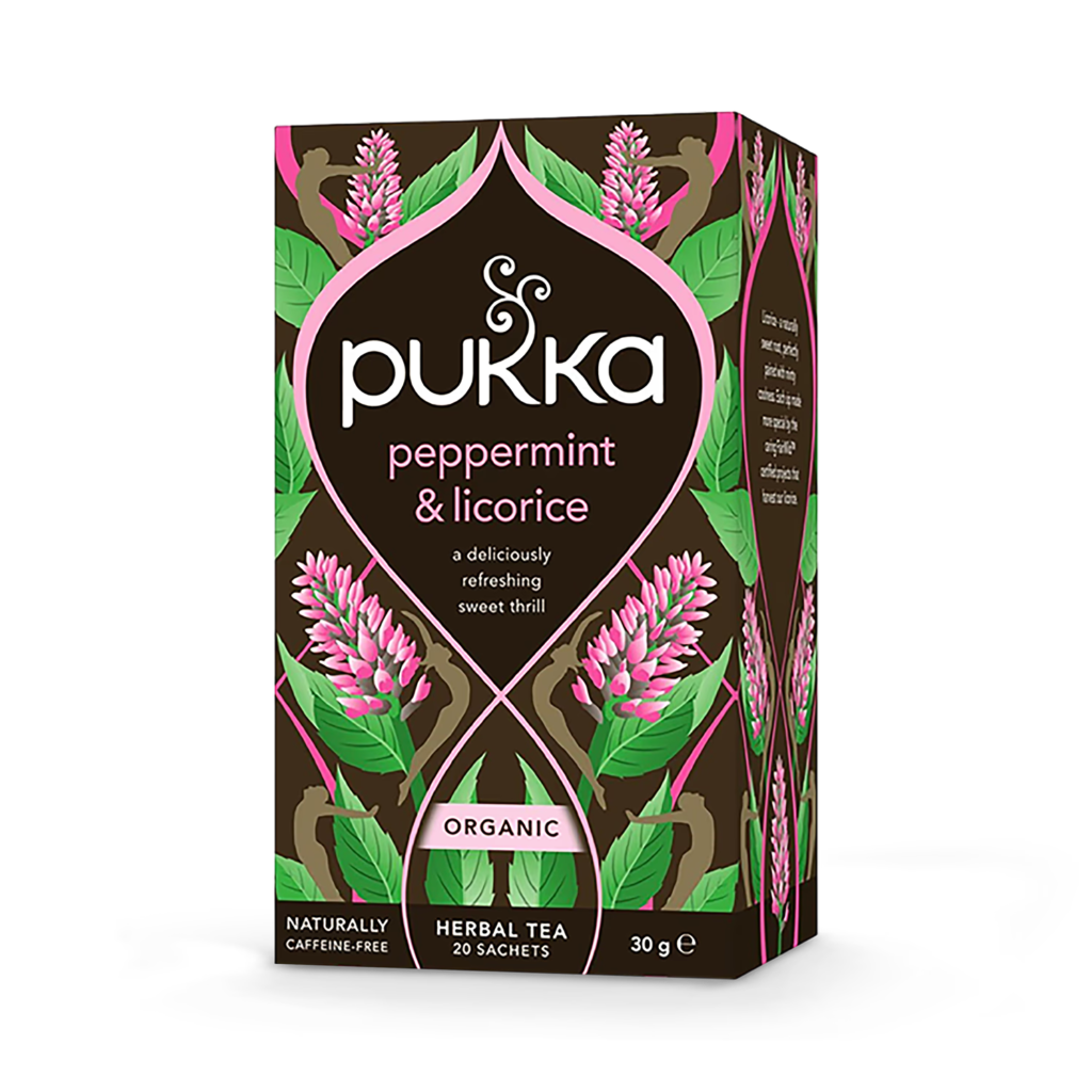 Pukka Peppermint & Licorice Tea 20 Tea Bags imported from the UK