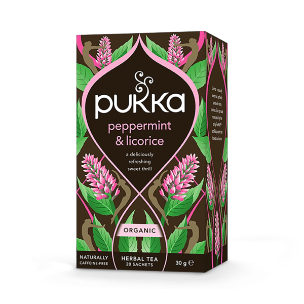 Pukka Peppermint & Licorice Tea 20 Tea Bags imported from the UK