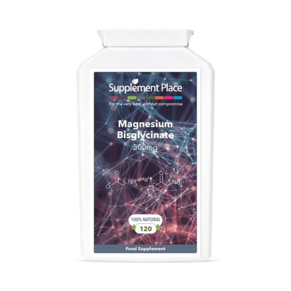 Supplement Place Magnesium Bisglycinate 500mg 120 Capsules imported from the UK