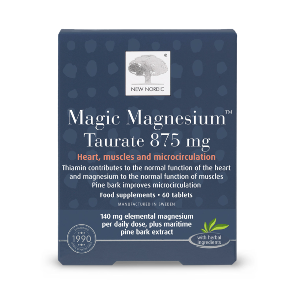 New Nordic Magic Magnesium Taurate 875mg 60 Tablets delivered from the UK to Nigeria by OrderForMe UK