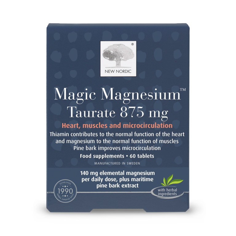 New Nordic Magic Magnesium Taurate 875mg 60 Tablets delivered from the UK to Nigeria by OrderForMe UK
