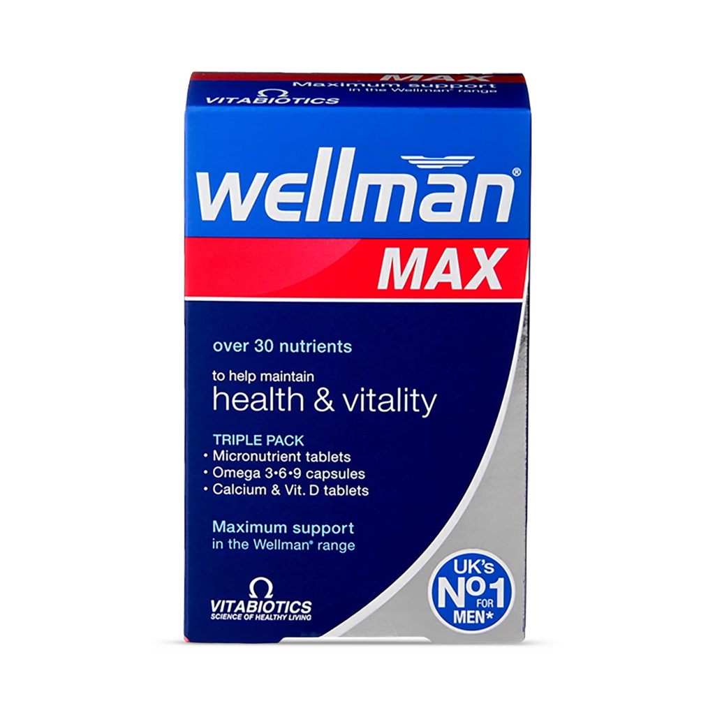 Vitabiotics Wellman Max 84 Capsules imported from the UK and delivered to Nigeria by OrderForMe UK.