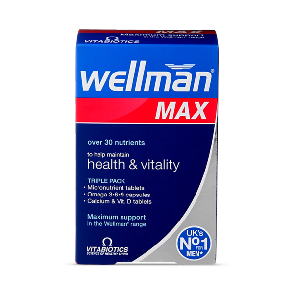 Vitabiotics Wellman Max 84 Capsules imported from the UK and delivered to Nigeria by OrderForMe UK.