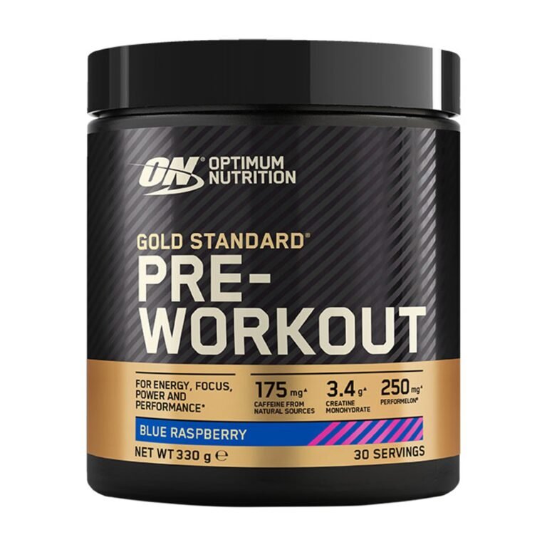 Optimum Nutrition Gold Standard Pre-Workout Blue Raspberry 330g imported from the UK and delivered to Nigeria by OrderForMe UK.