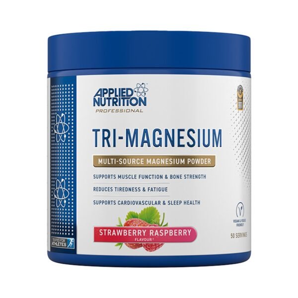 Applied Nutrition Tri-Magnesium Powder Strawberry Raspberry 200g delivered from the UK to Nigeria by OrderForMe UK.