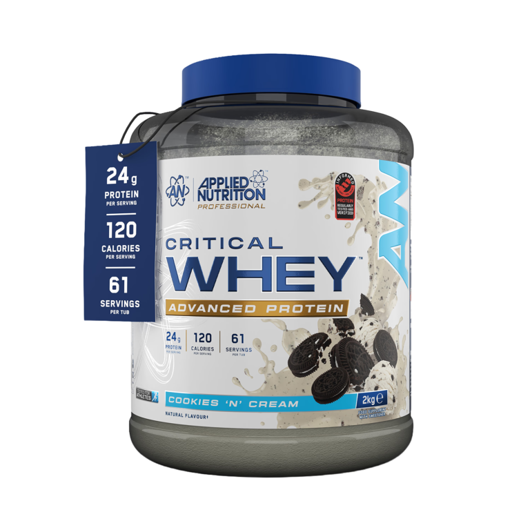 Applied Nutrition Critical Whey Protein Cookies 'N' Cream 2kg imported from the UK