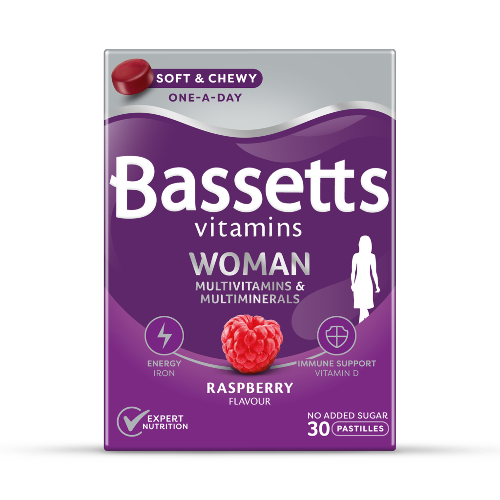 Bassetts Vitamins Woman Multivitamins & Multiminerals Raspberry 30 Pastilles imported from the UK