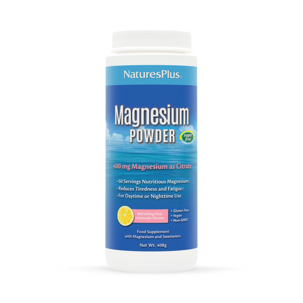 NaturesPlus Magnesium Powder Pink Lemonade 408g delivered from the UK to Nigeria by OrderForMe UK.