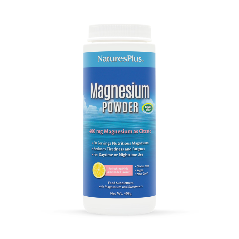 NaturesPlus Magnesium Powder Pink Lemonade 408g delivered from the UK to Nigeria by OrderForMe UK.