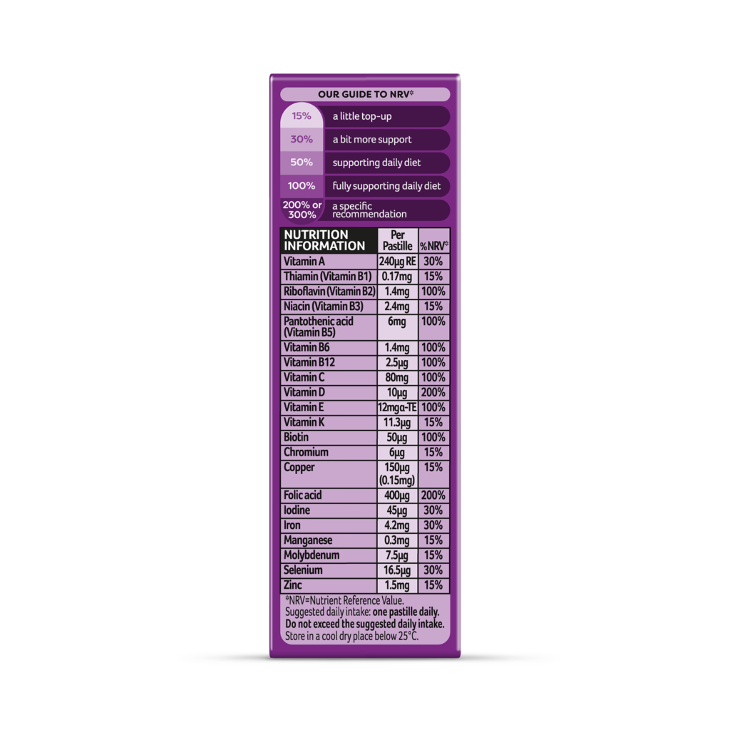Bassetts Vitamins Woman Multivitamins & Multiminerals Raspberry 30 Pastilles imported from the UK
