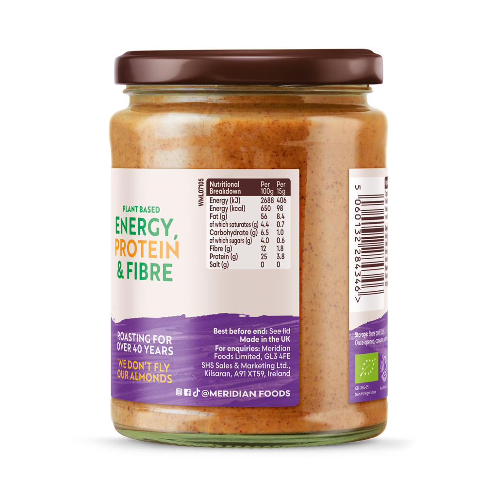 Meridian Organic Almond Butter 470g imported from the UK