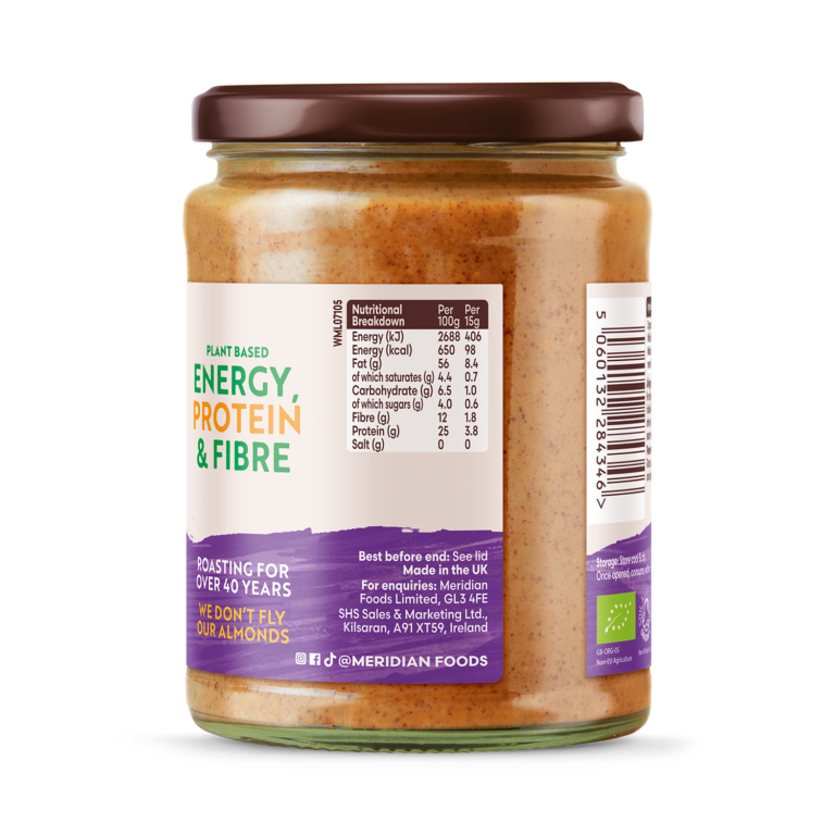 Meridian Organic Almond Butter 470g imported from the UK