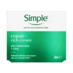 Simple Repair+ Rich Cream 50ml – Deep Moisturising Face Cream for Dry & Sensitive Skin