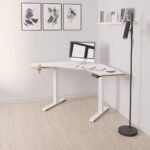 Koble Gino Corner Height Adjustable Desk in White available at Order For Me UK