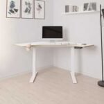 Koble Gino Corner Height Adjustable Desk in White available at Order For Me UK