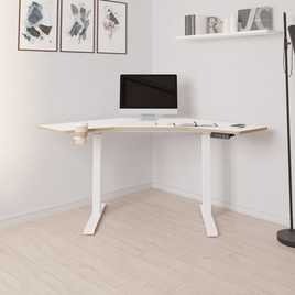 Koble Gino Corner Height Adjustable Desk in White available at Order For Me UK