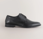 Next UK Black Leather Lace-Up Derby Shoes