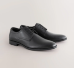 Next UK Black Leather Lace-Up Derby Shoes