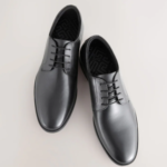 Next UK Black Leather Lace-Up Derby Shoes