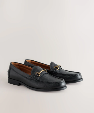 Black Leather Loafers by Next UK