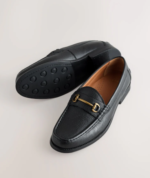 Black Leather Loafers by Next UK