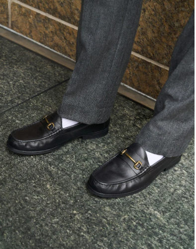 Black Leather Loafers by Next UK