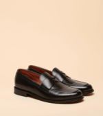 Next UK Black Leather Slip-On Loafers