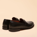 Next UK Black Leather Slip-On Loafers