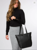 Black Leather Tote Bag by Next UK