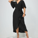 Black Midi Wrap Dress by Next UK