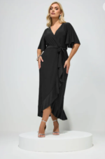 Black Midi Wrap Dress by Next UK