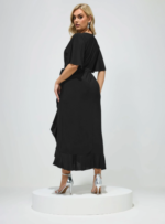 Black Midi Wrap Dress by Next UK