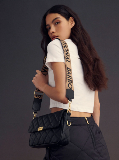 Black Quilted Shoulder Bag by Next UK