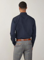 Blue Navy Regular Fit Easy Care Single Cuff Smart Shirt by Next UK