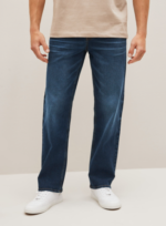Blue Straight Fit Classic Stretch Jeans by Next UK