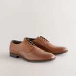 Next UK Brown Leather Lace-Up Derby Shoes
