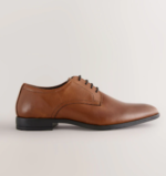Next UK Brown Leather Lace-Up Derby Shoes
