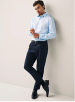 Light Blue Regular Fit Easy Care Single Cuff Smart Shirt by Next UK