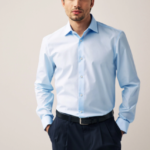 Light Blue Regular Fit Easy Care Single Cuff Smart Shirt by Next UK