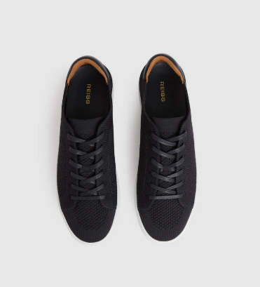 Navy Knit Lace-Up Trainers by Next UK