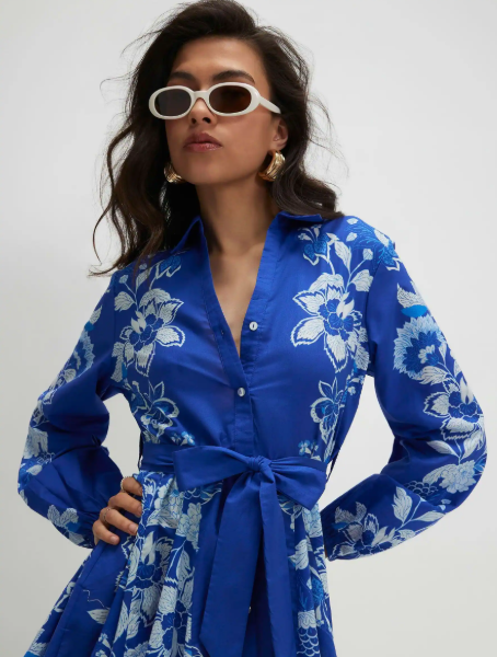Navy Long Sleeve Shirt Dress by Next UK
